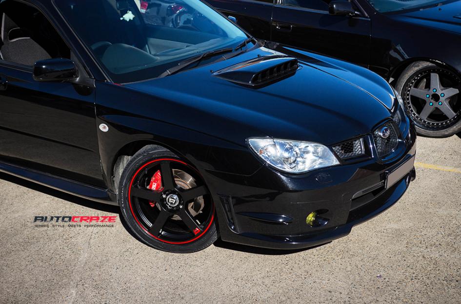 SUBARU WRX MR116 MATTE BLACK RED EDGE